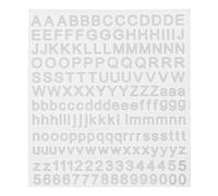 sourcing map Alphabet Lettres Nombre Résine Autocollants 3D Petit A à Z 1 à 9 Argent Mini Métallique Étincelle Alliage Autocollant pour Résine Ongle Créacollage
