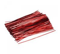 sourcing map Aluminium Liens Torsadés 8" 20cm Métallique Plastique Fermeture Attache pour Attache Cadeaux Sacs Arts Artisanat Attaches Gérer Cordes Rouge Paquet de 750