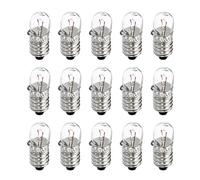 sourcing map ampoule e10 Ampoules Miniatures à Culot à Vis DC 6.3V Lumière Jaune Chaude Mini Lampes avec Boîte de Rangement, 1 Ensemble/15 Pcs