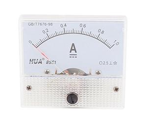 sourcing map Analogique Courant Panneau Mètre DC 0-1A 85C1 Ampèremètre 64x48x56mm pour Automobile Circuit Test Charge Batterie Ampère Testeur Gauge Paquet de 1