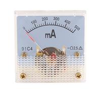 sourcing map Analogique Courant Panneau Mètre DC 0-500mA 91C4 Ampèremètre 45x36x45mm pour Circuit Test Charge Batterie Ampère Testeur Gauge Paquet de 1