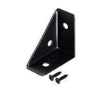 sourcing map Angle Coin Supports 38mm x 38mm Cold Roulé Acier Croisillons Union Support pour Bureau Lit Bord Noir 10Pcs