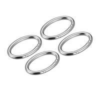 sourcing map Anneau de Sac Main Ressort Ovale, 4Pcs 47mm Métal Boucle pour Artisanat Bricolage Accessoires Crochet Clip, Argenté