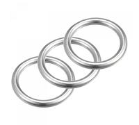 sourcing map Anneau Soudé Inox Acier 316 Rond 35mm ID 6mm Épais 3pcs