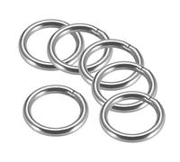 sourcing map Anneau soudé Inox Acier Rond 30 x 4mm Cerclage 6Pcs