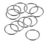 sourcing map Anneau soudé Inox Acier Rond 50 x 4mm Cerclage 10Pcs