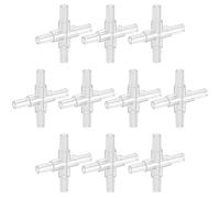 sourcing map Aquarium Air Vanne Connecteur Plastique en Ligne Tuyauterie Clapets Anti-Retour pour 4mm Poisson Réservoir Étang Ligne Air Croix 10Pcs