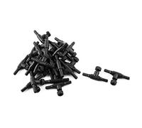 sourcing map Aquarium Plastique 2 Voies Connecteur de Commande de Tube de Tuyau de Pompe à oxygène Valve d'air Noir 26pcs