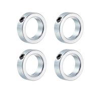 sourcing map Arbre Collier 1"/25mm Alésage Zinc Plaqué Carbone Acier Ensemble Vis Style Serrage Colliers Argenté 4 Pcs