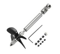 sourcing map Arbre d'entraînement W Joint universel d'hélice, arbre de 100 mm, manchon de 50 mm, hélice à 4 pales en acier inoxydable, convient pour arbre de moteur de 5 mm, kit d'assemblage de