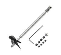 sourcing map Arbre d'entraînement W Joint universel d'hélice, arbre de 150 mm, manchon de 100 mm, hélice à 4 pales en acier inoxydable, convient pour arbre de moteur de 5 mm, kit d'assemblage de