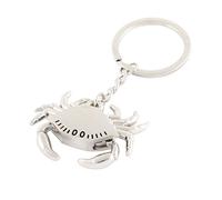 sourcing map argent ton Crabe en forme de pendant inoxydable acier Porte-clés