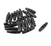 sourcing map Arrêt de Cordon 2 trous Plastique Scrapbooking boutons bascule butée ressort verrouillage Adjustive fin 20pcs