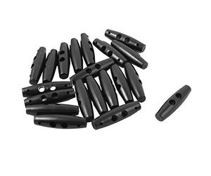 sourcing map Arrêt de Cordon 2 trous Plastique Scrapbooking boutons bascule butée ressort verrouillage Adjustive fin 20pcs