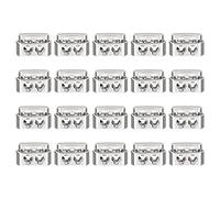 sourcing map Arrêt de Cordon Serrure Verrou à Ressort Bloqué Glisser, 20pcs Double Trou Ressort Obturateur Alliage Fixation Glissière Agrafe pour Lacet Sac (Brillant Argent,19.6X12.5mm)