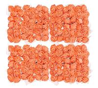 sourcing map Artificiel Rose Fleur Têtes, Orange Mini Faux Fleurs 0.8 Pouce-1 Pouce pour DIY Artisanat Mariage et Fête Décoration Paquet de 144