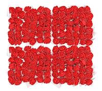 sourcing map Artificiel Rose Fleur Têtes, Rouge Mini Faux Fleurs 0.8 Pouce-1 Pouce pour DIY Artisanat Mariage et Fête Décoration Paquet de 144