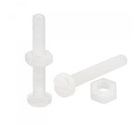 sourcing map Assortiment de 20 paires d'écrous de vis en nylon M3 x 20 mm et écrous hexagonaux M3 pour machines, électroniques, blanc