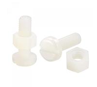 sourcing map Assortiment de 20 paires d'écrous de vis en nylon M5 x 16 mm et écrous hexagonaux M5 pour machines, électroniques, blanc
