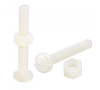 sourcing map Assortiment de 20 paires d'écrous de vis en nylon M5 x 35 mm et écrous hexagonaux M5 pour machines, électroniques, blanc