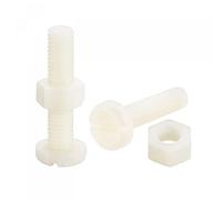 sourcing map Assortiment de 20 paires d'écrous de vis en nylon M8 x 35 mm et écrous hexagonaux M8 pour machines, électroniques, blanc