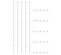 sourcing map Assortiment de 25 paires de vis en nylon M5 x 50 mm et écrous hexagonaux M5 pour machines électroniques, accessoires industriels, blanc