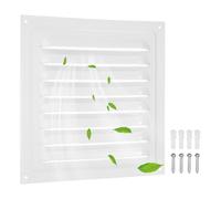 sourcing map Attic Vent Grille d'aération carrée en acier inoxydable avec écran intégré pour portes extérieures, mur, maison, grenier, garage, plafond, 20,3 x 20,3 cm, blanc