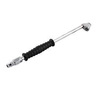 sourcing map Auto Voiture Camion Noir Caoutchouc poignée Double tête Pneu Pneu Air Pompe Gonfleur Valve