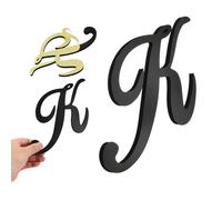 sourcing map Autocollants muraux 3D en acrylique avec lettres de l'alphabet et chiffres - 17,8 cm - Décoration d'intérieur - Pour salon, chambre à coucher (noir, lettre K)