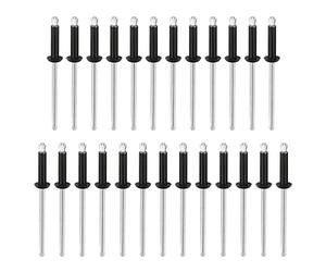 sourcing map Aveugle Rivets, 3.2mm x 12.7mm Nylon Rivet Attache pour PC Panneau Pare-Chocs Garniture Panneau Support, Noir 25 Pcs