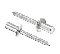 sourcing map Aveugle Rivets 304 Inoxidable Acier Tirer Rivets Base Décoration Rivets 6.4mm Diamètre 12mm Poignée Longueur Argenté 25Pcs