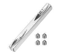 sourcing map Axe de bouton de porte, 75 mm de long avec vis hexagonales, pièce de rechange carrée pour assemblage de meubles, projets de bricolage, ton argenté
