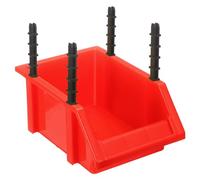 sourcing map Bacs d'étagère en plastique empilables à fixation murale pour garage, placard, tiroir, 15 x 9,9 x 7,6 cm, rouge