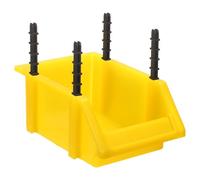 sourcing map Bacs d'étagère en plastique empilables à fixation murale pour garage, placard, tiroir, 15 x 9,9 x 7,6 cm, jaune