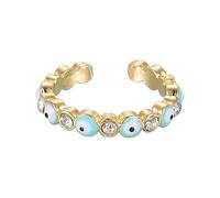 sourcing map Bague contre le mauvais œil, bague ronde contre le mauvais œil pour femme avec boîte décorative pour la protection de la foi turque, bricolage, cadeau, Métal, Zircone créé