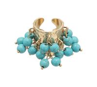 sourcing map Bague occidentale pour femme réglable avec perles et pampilles - Style vintage - Empilable, Acier allié, Aucune pierre précieuse