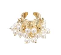 sourcing map Bague occidentale pour femme réglable avec perles et pampilles - Style vintage - Empilable, Acier allié, Pas de gemme