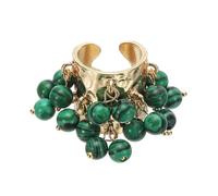 sourcing map Bague occidentale pour femme réglable avec perles et pampilles - Style vintage - Empilable, Acier allié, Aucune pierre précieuse