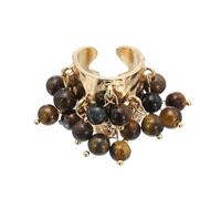 sourcing map Bague occidentale pour femme réglable avec perles et pampilles - Style vintage - Empilable, Acier allié, Aucune pierre précieuse