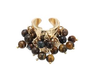 sourcing map Bague occidentale pour femme réglable avec perles et pampilles - Style vintage - Empilable, Acier allié, Aucune pierre précieuse