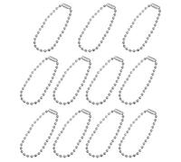 sourcing map Ball Bead Chains, 4.72" 24Pcs Pull Chain Extension avec Matching Connecteurs pour Clé Chains Étiquettes Artisanat Projects Bijouterie Fabrication, Argenté
