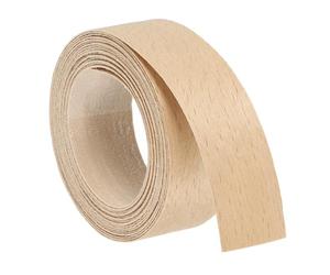 sourcing map Bande de bordure en bois de hêtre flexible pré-collée de 2,5 cm x 3 m, à repasser avec ruban adhésif thermofusible pour réparation d'armoires et restauration de meubles