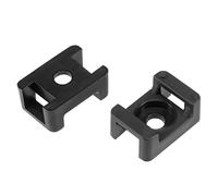 sourcing map Base attache câble type selle Porte-fil nylon 9.2mm Large Trou Noir 60pcs HC-2