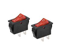 sourcing map Bateau Interrupteur Bascule 2Broche On/Off Ac 250V/16A 2Pcs | Rouge