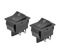 sourcing map Bateau Interrupteur Bascule Noir 4 Broche ON/OFF AC 250V/16A 125V/20A 2Pcs