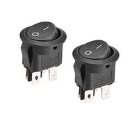 sourcing map Bateau Interrupteur Bascule Rond 4Broche ON/OFF AC 250V/6A 125V/10A 2Pcs