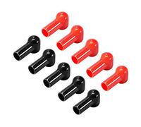 sourcing map Batterie Borne Caoutchouc Protecteur Couvre rouge noir 1 paire 12mmx16mm 5Paires