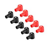 sourcing map Batterie Borne Caoutchouc Protecteur Couvre rouge noir 1 paire 12mmx20mm 5Paires