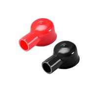 sourcing map Batterie Borne Caoutchouc Protecteur Couvre rouge noir 1 paire 12mmx22mm 1Paires