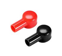 sourcing map Batterie Borne Caoutchouc Protecteur Couvre rouge noir 1 paire 12mmx24mm 1Paires